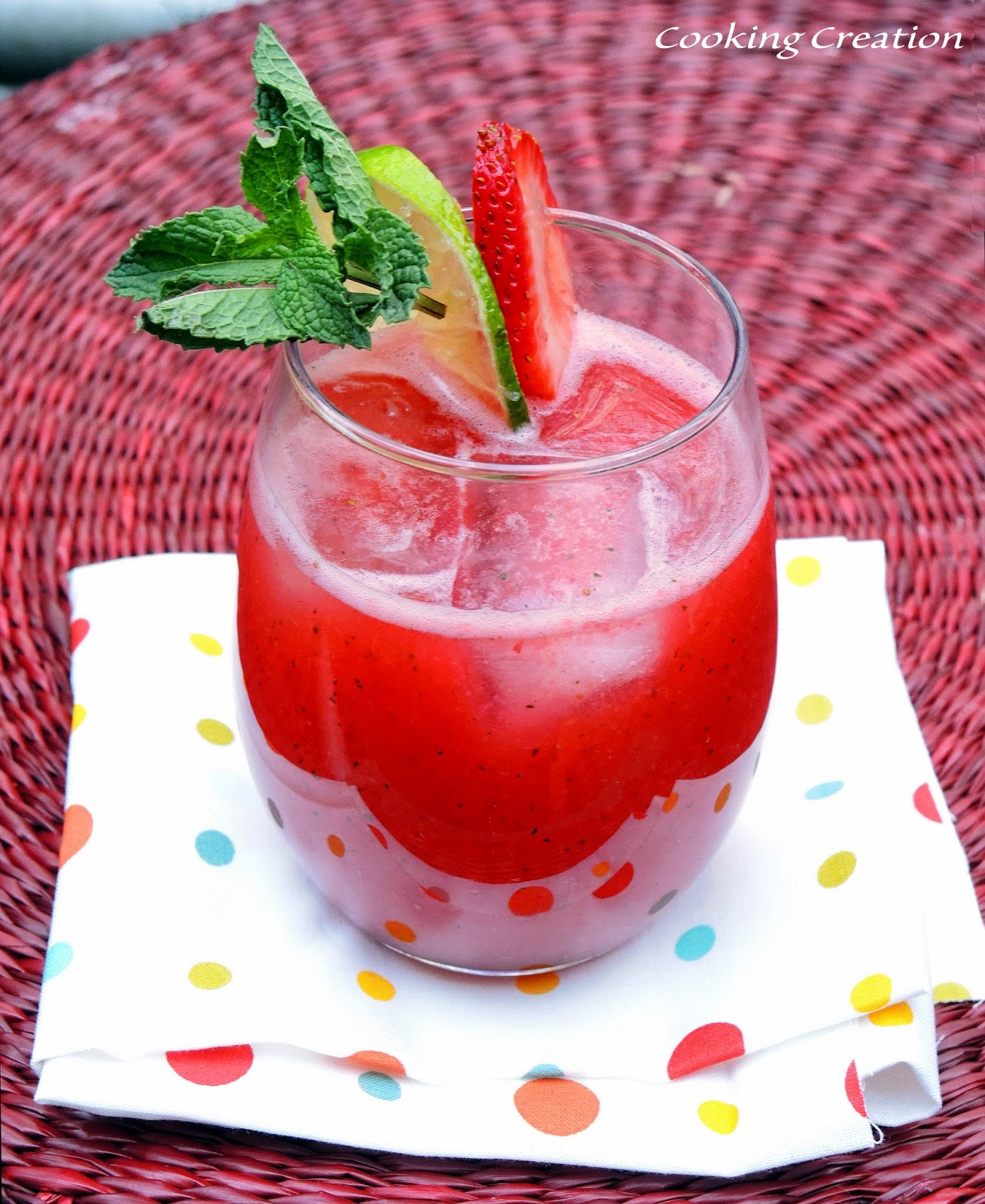 Cooking Creation Strawberry, Mint & Lime Agua Fresca