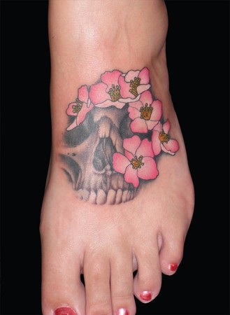 initial tattoo designs Tattoo by Stretch Skulls and flowers what every 