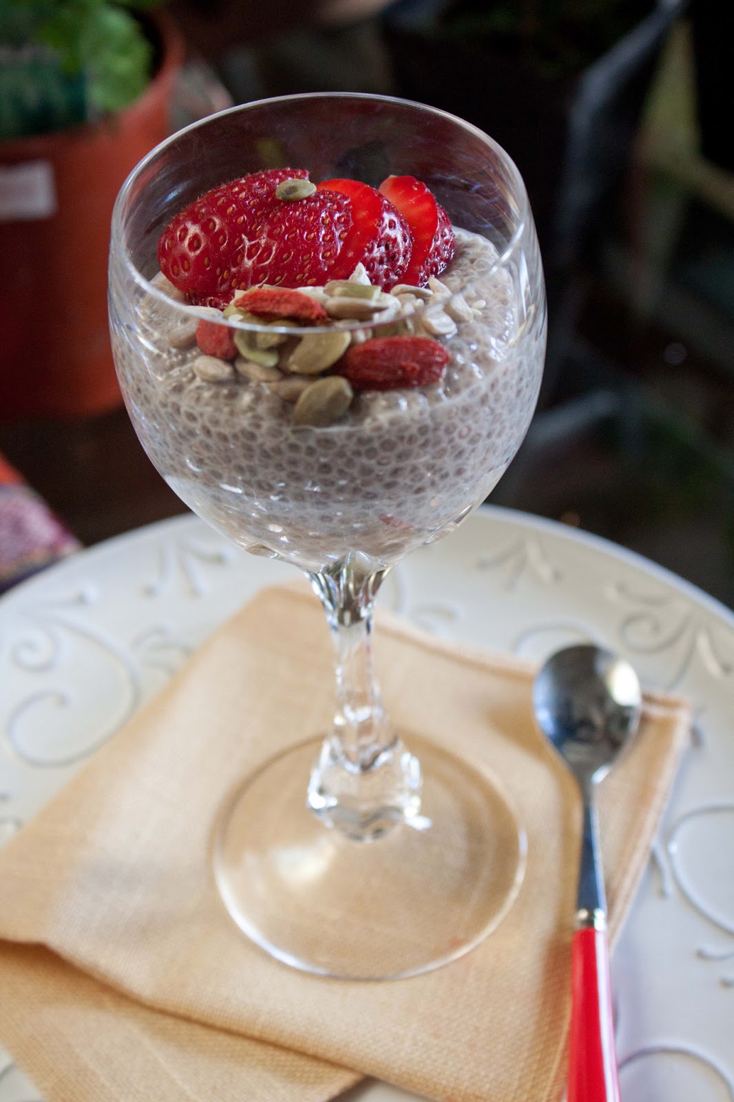 Fat and Happy Blog Coconut Chia Seed Pudding with Nuts and Berries