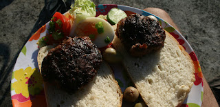 BBQ burgers and lovely salad BBQ burgers and lovely salad