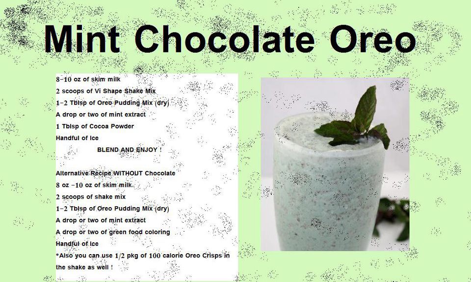 The Visalus Family Mint Chocolate Oreo ViShake