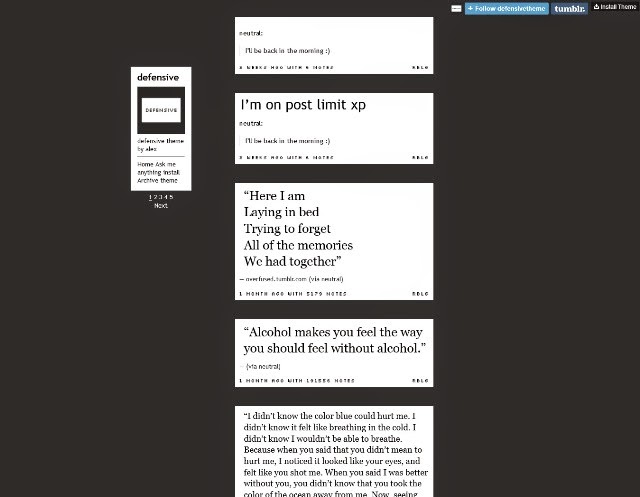 Defensive Tumblr Theme