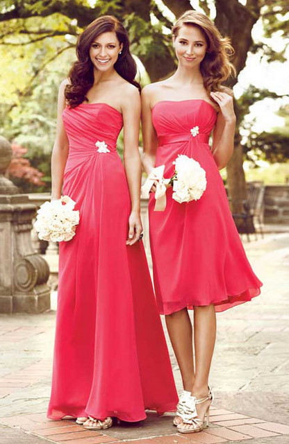 Long And Sort Red Bridesmaid Dress 2011 