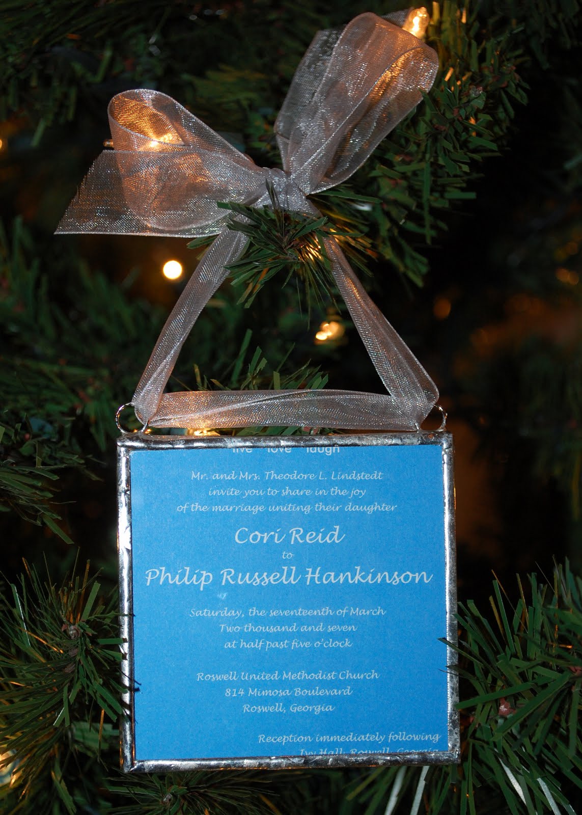 Livin and Lovin Photography Christmas cards turned into ornaments!