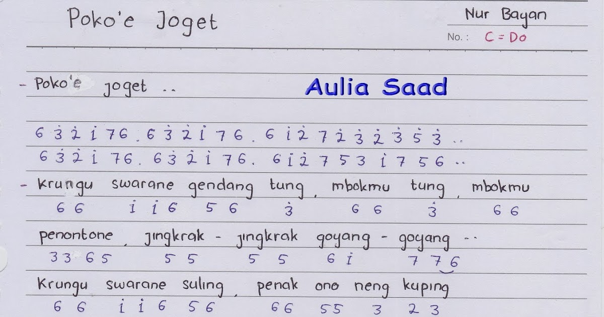 Not Angka Nur Bayan Poko E Joget Aulia S World