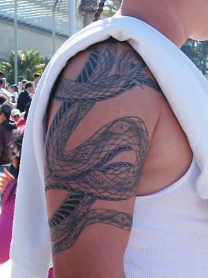 3D Snakes Tattoo on Shoulders