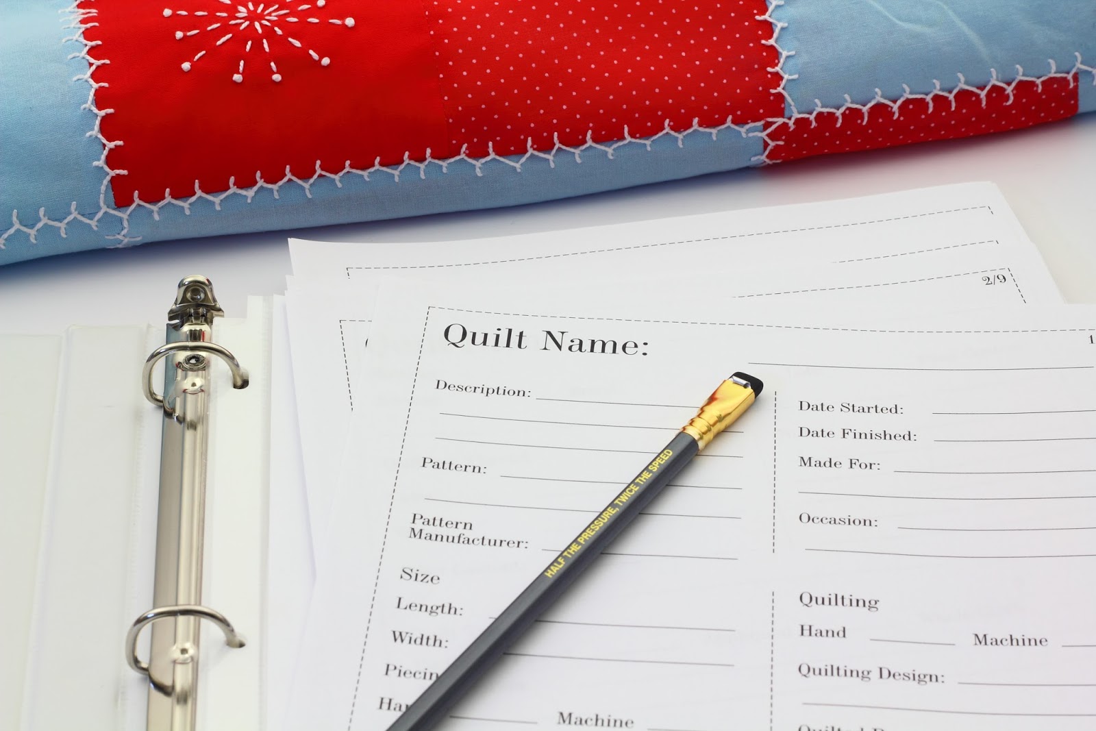 big B Organizing Quilting Journal