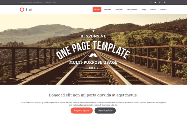 Download Start 1.2.1 - Responsive One Page Template