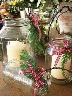 christmas very rustic simple jars