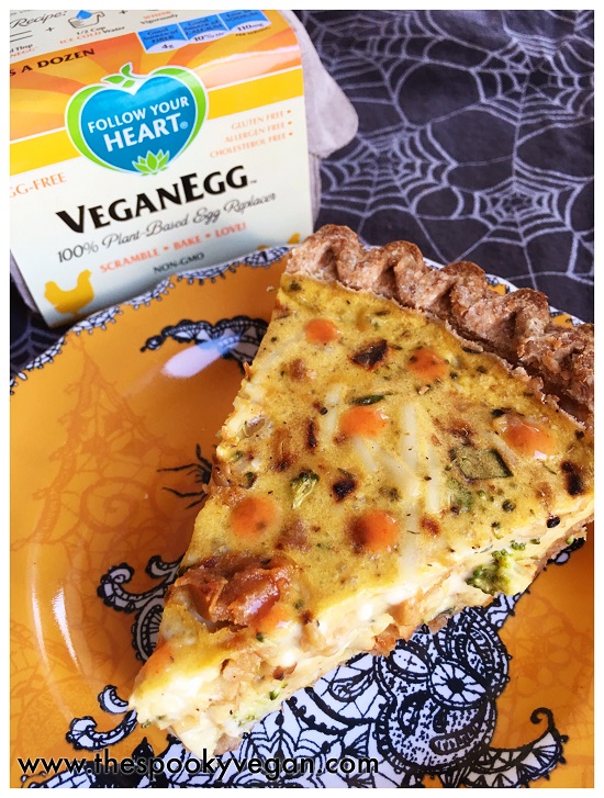 The Spooky Vegan Vegan Quiche with Follow Your Heart's VeganEgg