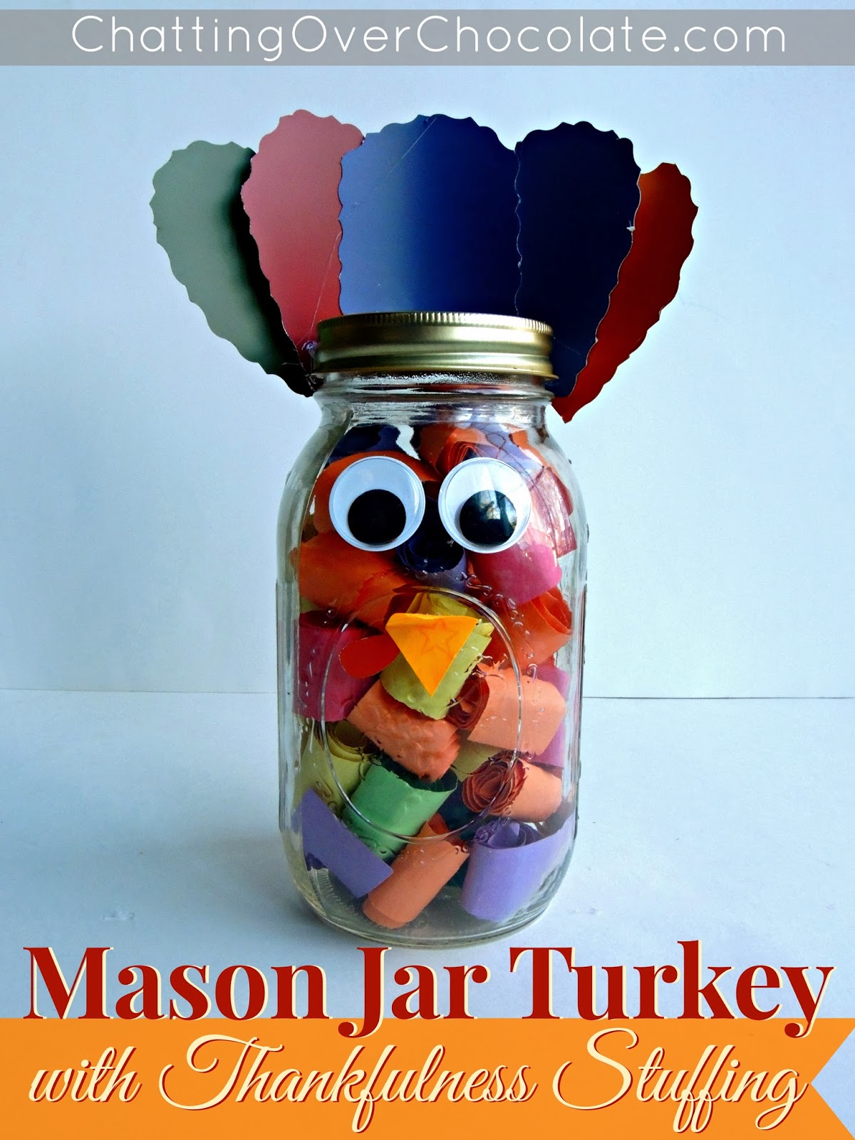 Chatting Over Chocolate Mason Jar Turkey with Thankfulness Stuffing!