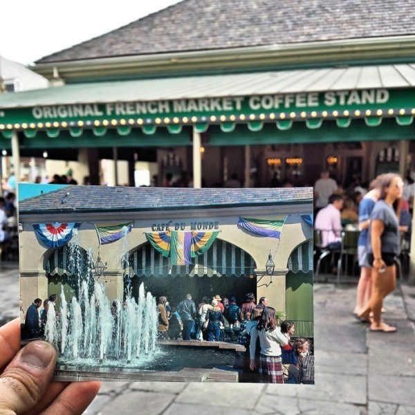 Cafe Du Monde in New Orleans. - He Traveled To The EXACT Same Places As His Grandparents, The Photos Brought A Lump To My Throat. Cafe Du Monde in New Orleans. - He Traveled To The EXACT Same Places As His Grandparents, The Photos Brought A Lump To My Throat.