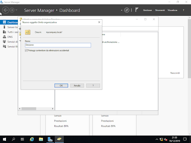 Utenti e computer di Active Directory, Nome unità organizzativa Utenti e computer di Active Directory, Nome unità organizzativa