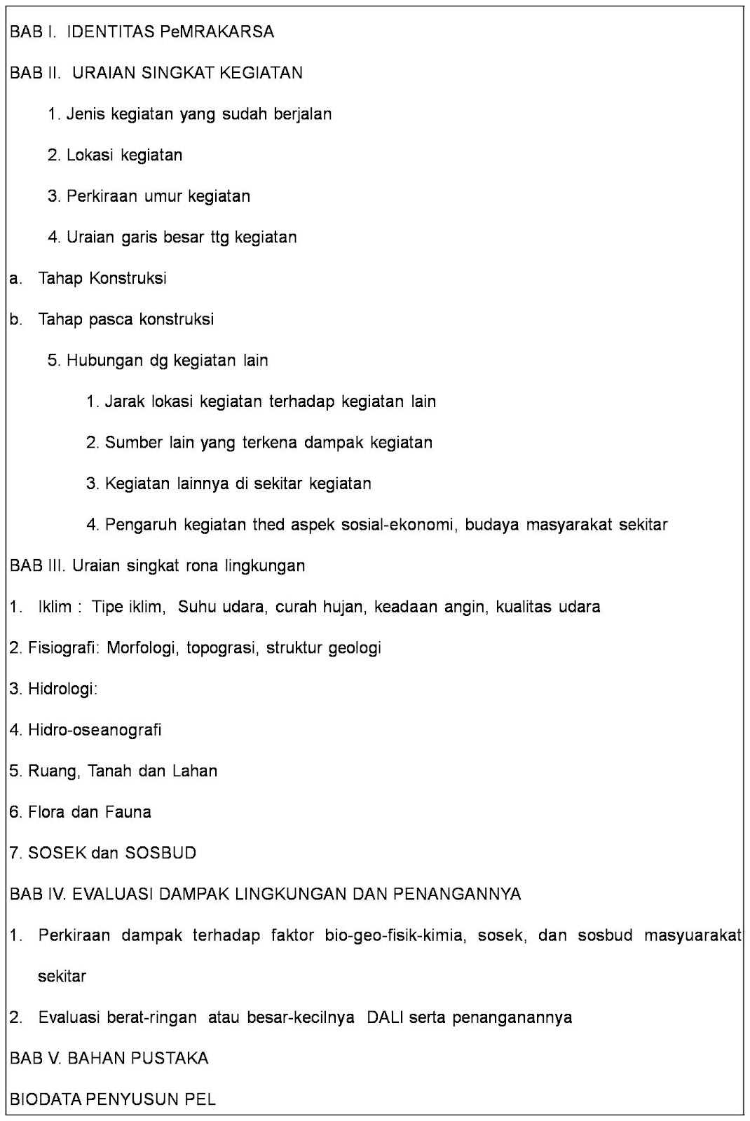 Kerangka Acuan Penyusunan Amdal Amdal 4 Dr Arif