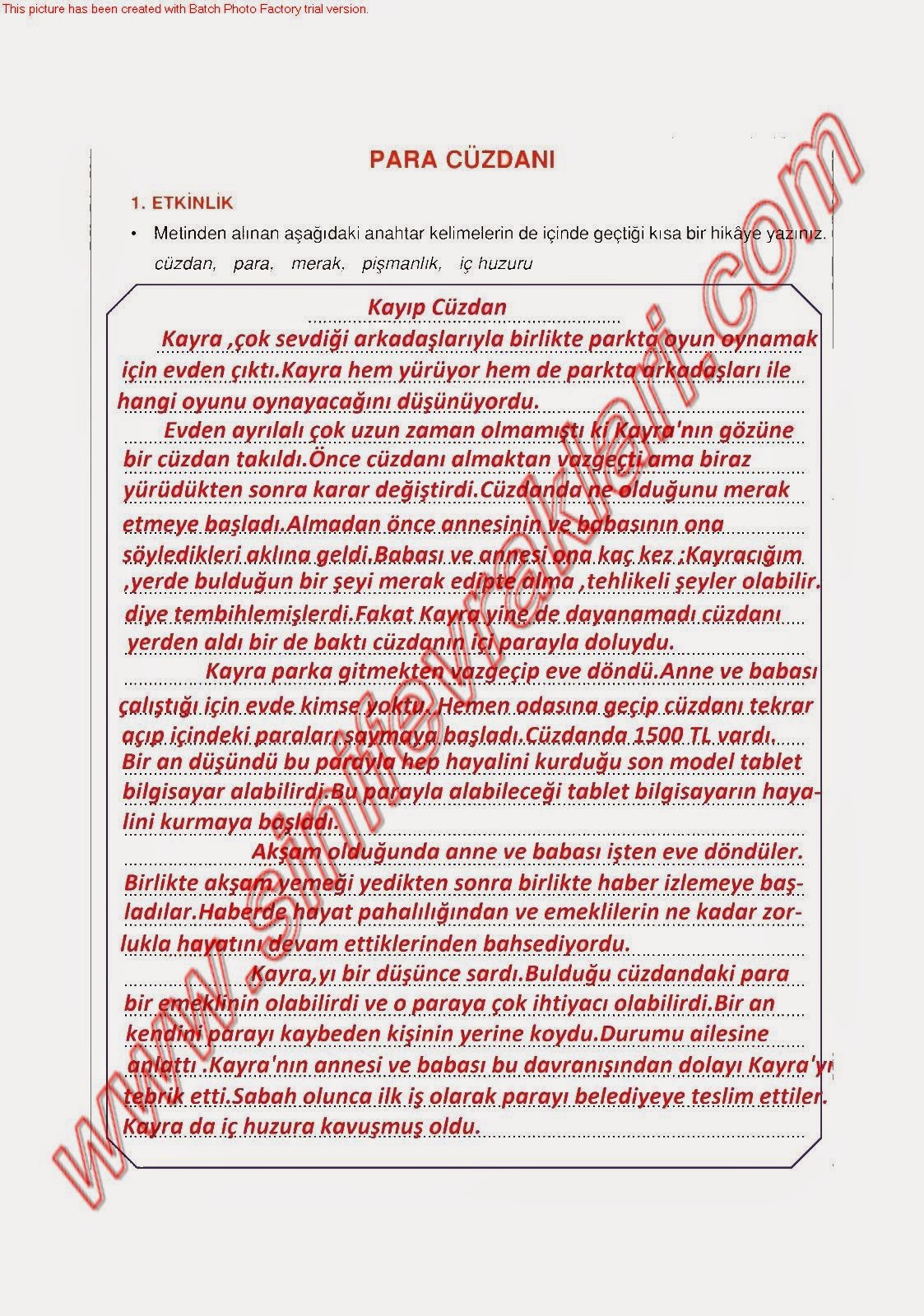 5.Sınıf Türkçe Çalışma Kitabı Sayfa 10 Cevabı (ADA Yayınları) - ridkes
