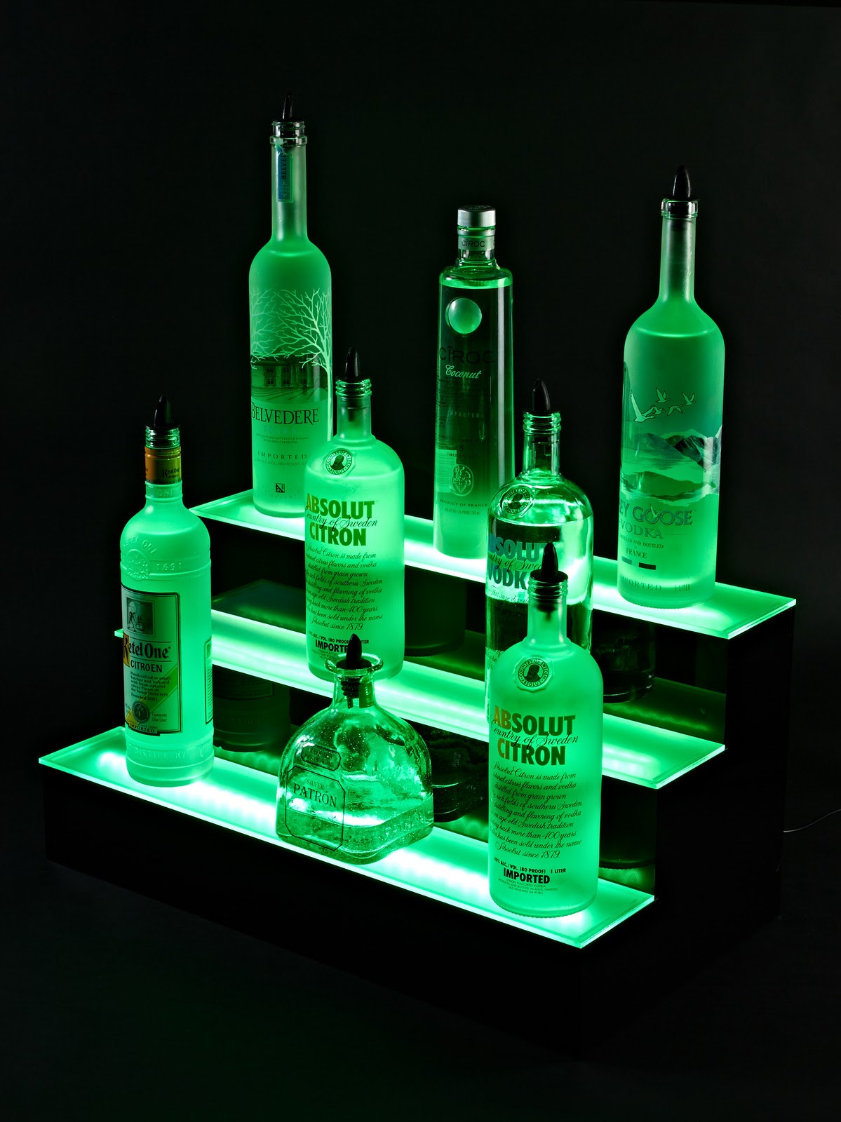 LED Liquor Shelves Display Wall Mount LIQUOR SHELVES 3 Tier Liquor