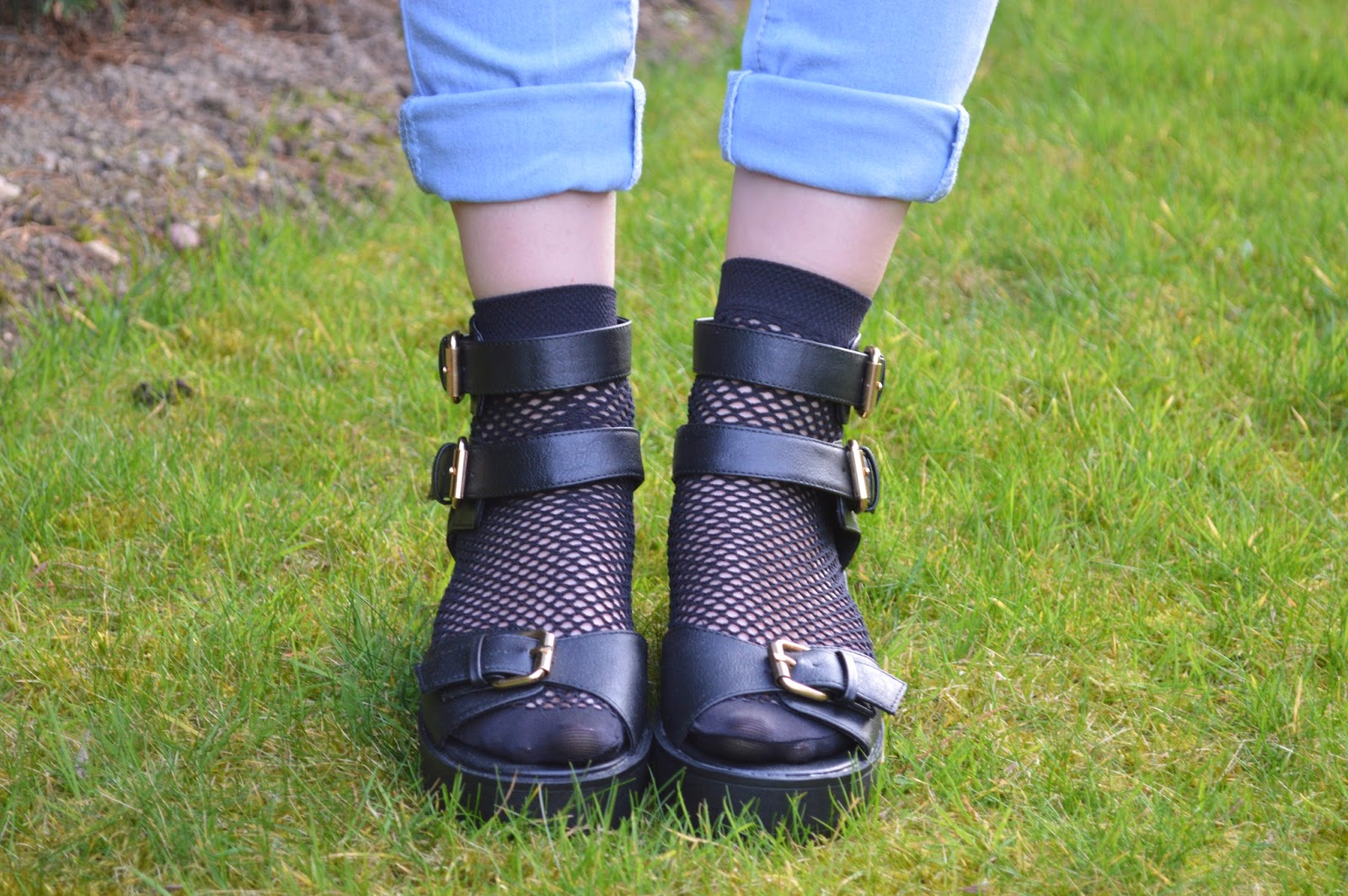 told you chunky studded buckle sandals