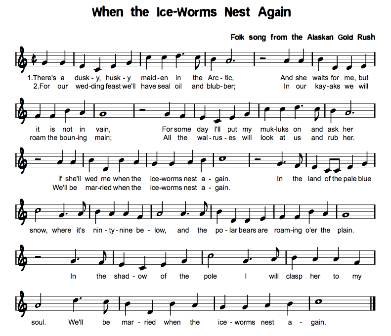 Songs from Alaska & Hawaii Beth's Notes