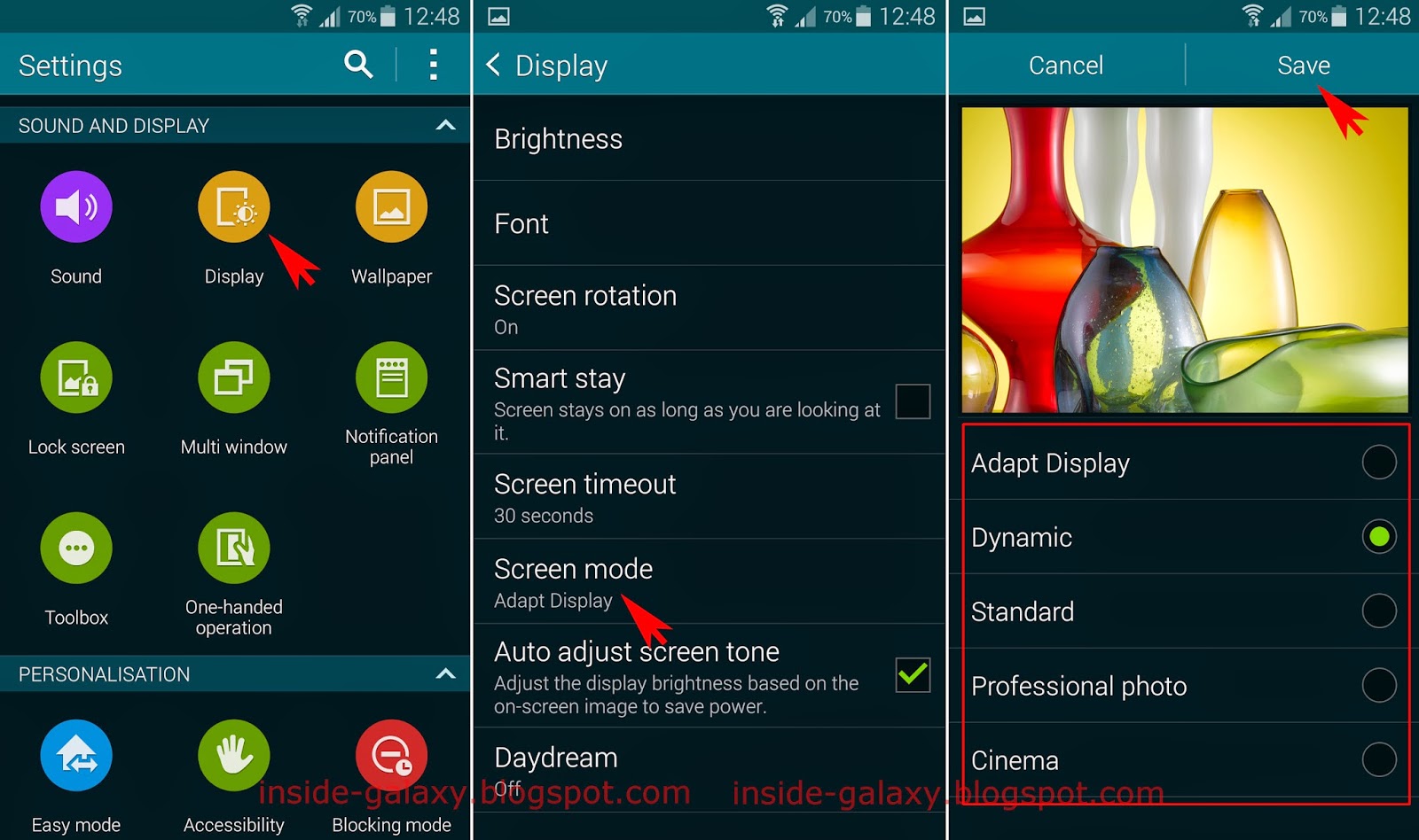 Inside Galaxy Samsung Galaxy S5 How to Change Screen Mode in Android