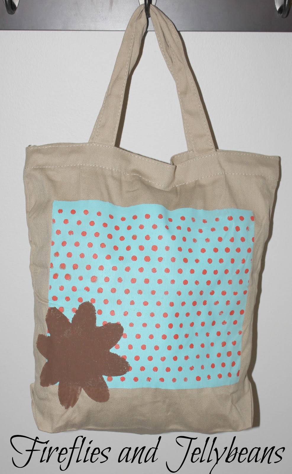 Fireflies and Jellybeans Stencil Tote Bags {12monthsofMartha}