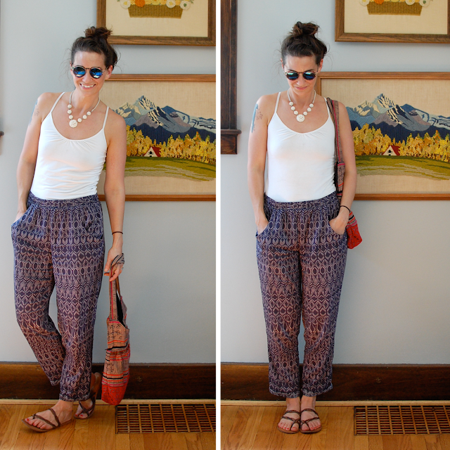 dear golden vintage jam pants in action