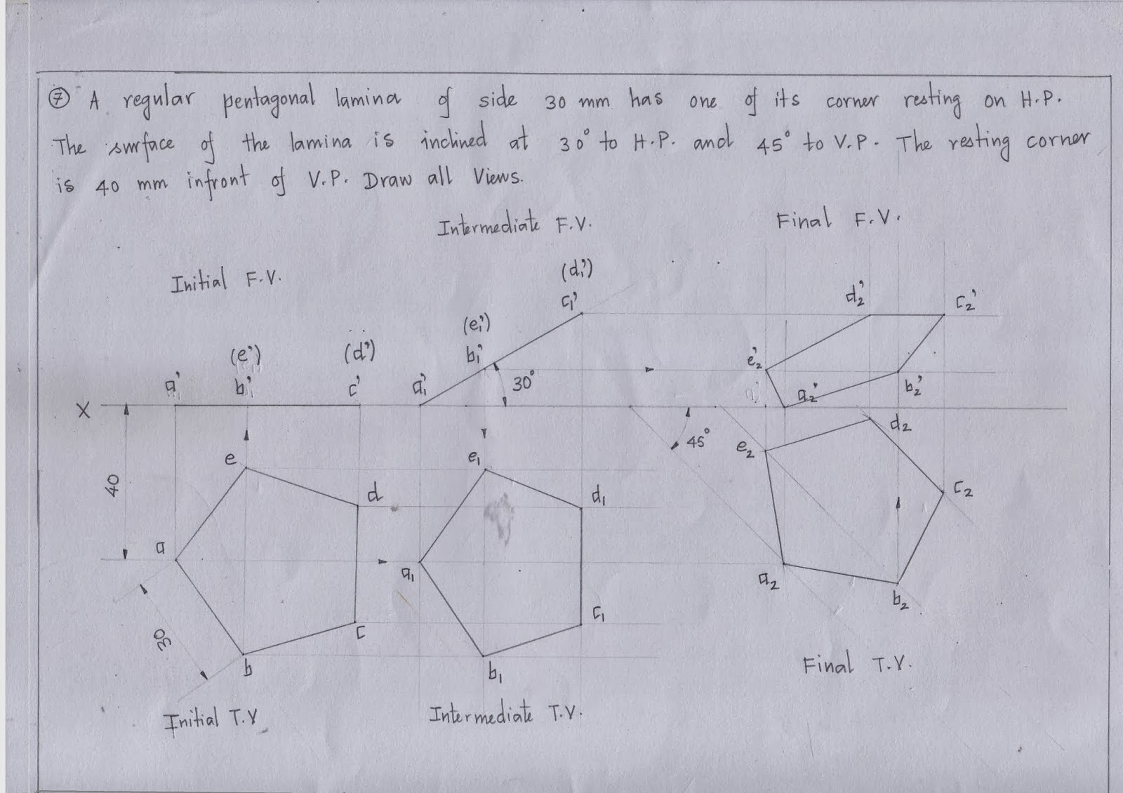 engineering graphics for engineers projection of planes plane