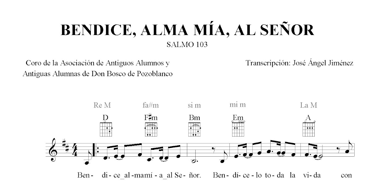 Salmo 103 Oh Bendice Alma Mia Letra