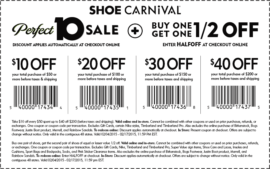 shoe carnival buy one get one free