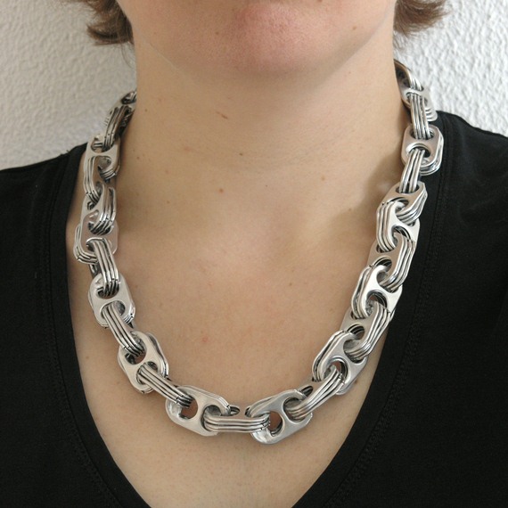 delete day 155. Pop tab cross link necklace