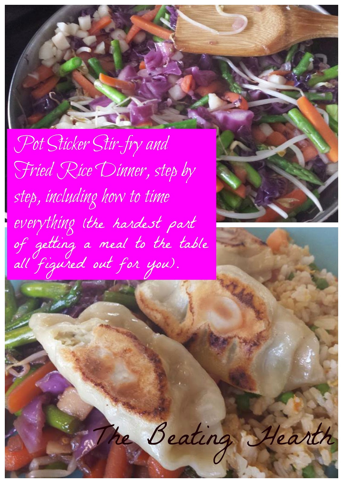 The Beating Hearth Pot Sticker StirFry and Fried Rice Dinner