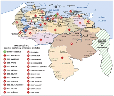 39+ Mapa De Venezuela Capital Y Estados Pics