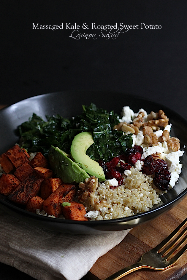 Savor Home MASSAGED KALE & ROASTED SWEET POTATO QUINOA SALAD