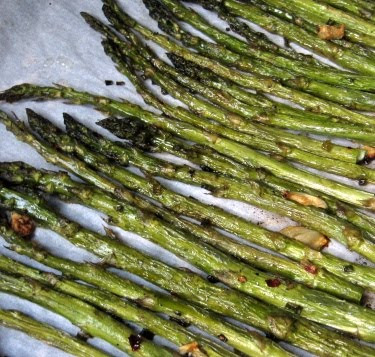roasted asparagus with infused olive oil