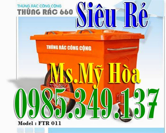 XE ĐẨY RÁC 660 LÍT GIÁ GỐC