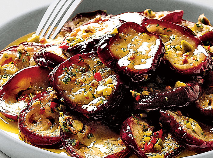 Lindaraxa Preserved Eggplants With Olives, Capers And Parsley