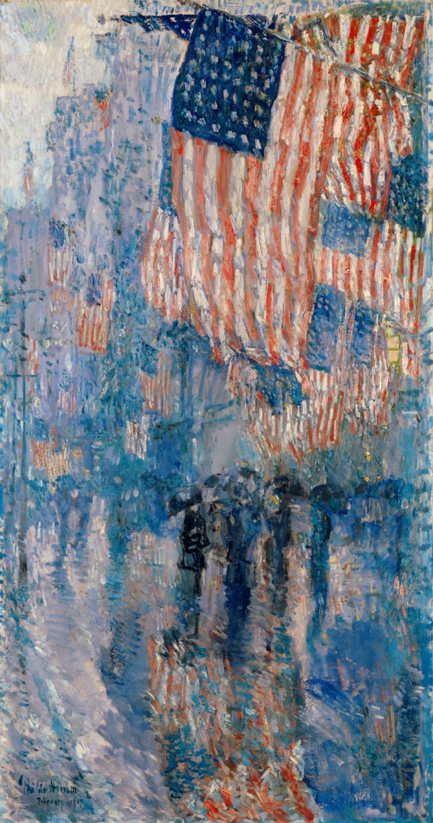 The Avenue in the Rain Frederick Childe Hassam 1917