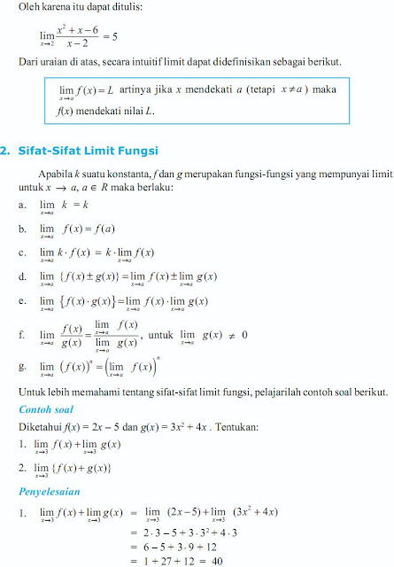 Contoh Soal Limit Fungsi