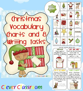 FREE Christmas Vocabulary Charts and 8 Writing Tasks 