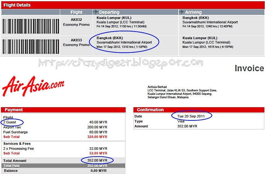 airasia international baggage price