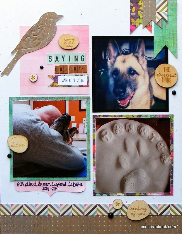 EcoScrapbook Saying Goodbye Pet Memorial Scrapbook Layout