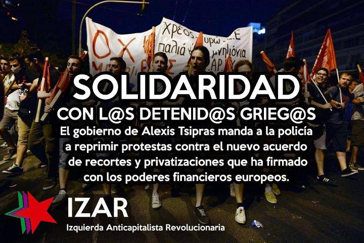 Solidaridad con l@s detenid@s Grieg@s por luchar contra el acuerdo de la vergüenza