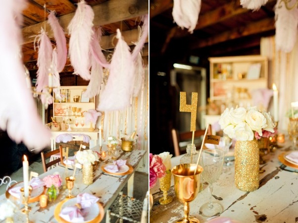 champagne wedding decor