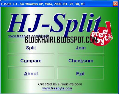 Membagi File menggunakan HJSplit