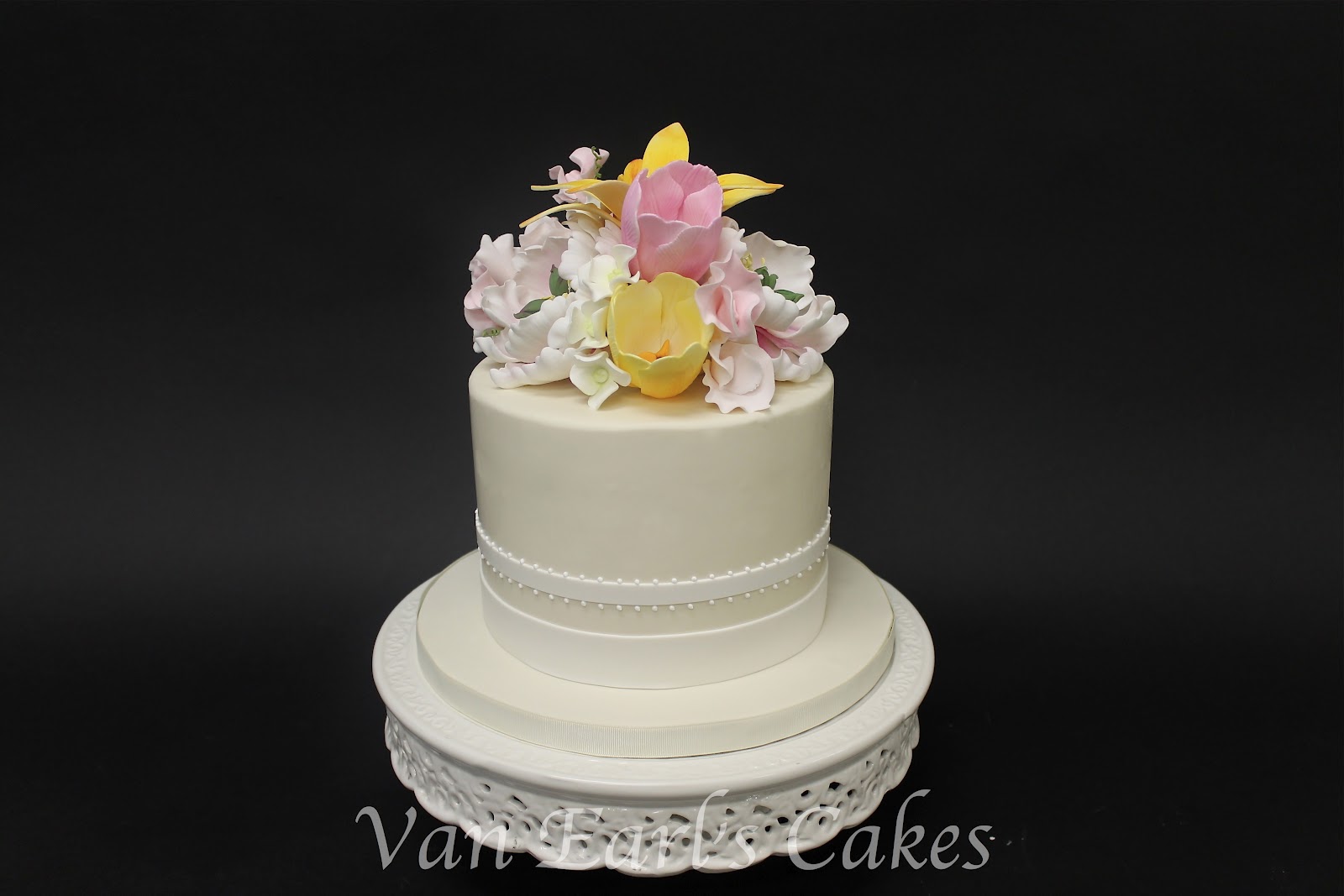 Van Earl's Cakes Sugar Floral Wedding Cake Topper