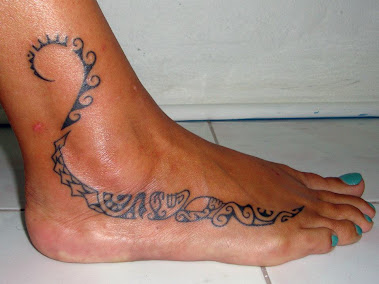 foot tattoo polynesian