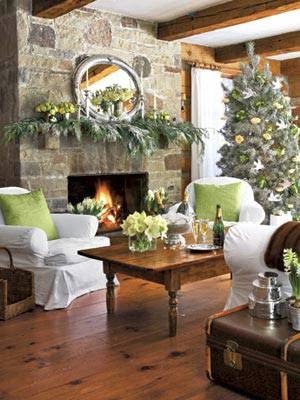 Decoración de Navidad en verde y blanco - Colores en Casa