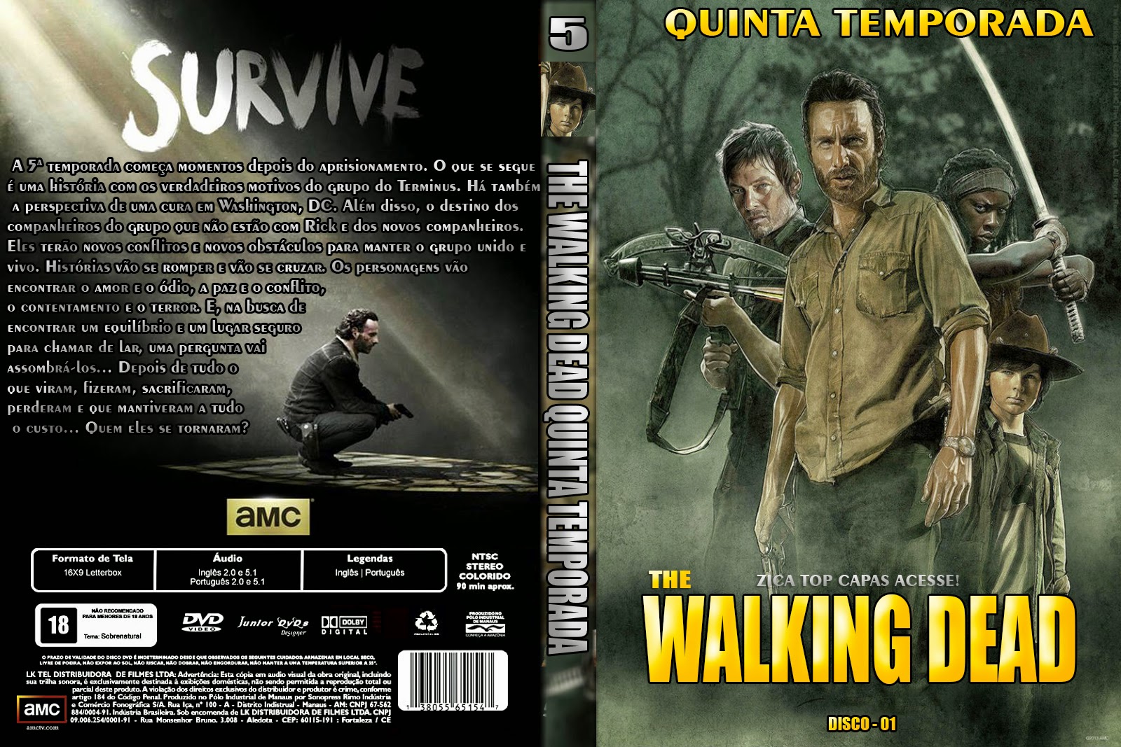 CAPA DO SERIADO THE WALKING DEAD QUINTA TEMPORADA ~ ZICA TOP CAPAS