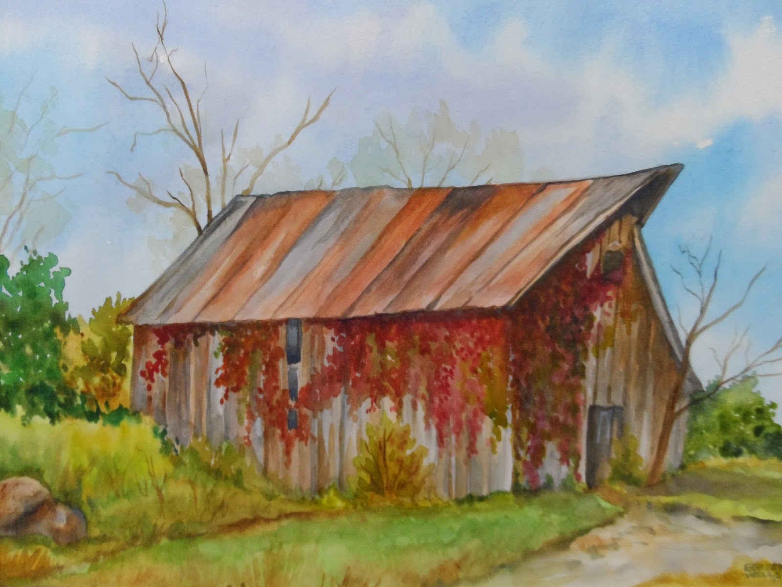 Paintings By Egretta Wells The Old Barn