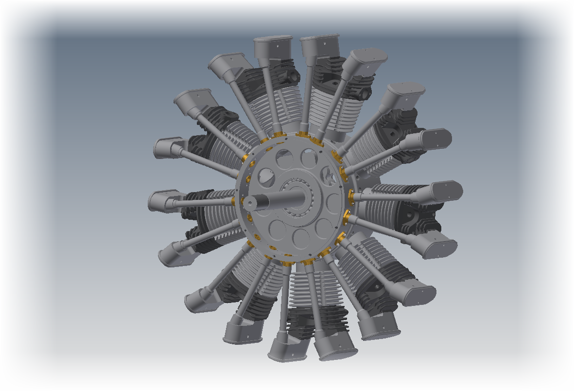 The 9 cylinder radial in it's current stage of completion