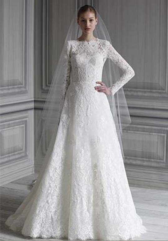 Monique Lhuillier 2012 Spring Wedding Dresses Lace Elements